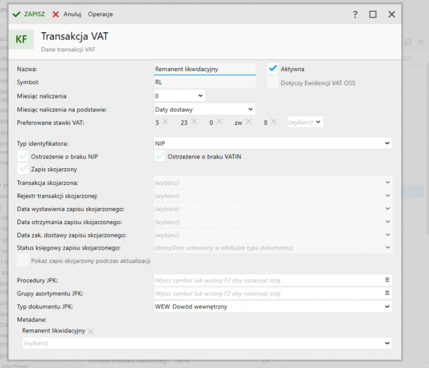 Brak Aktywnej Transackcji VAT. Rachmistrz nexo Forum InsERT